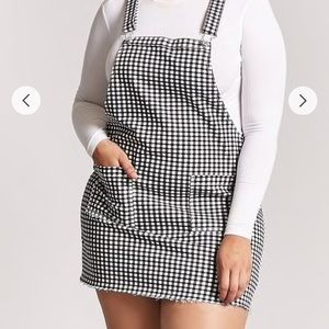 gingham overall dress